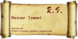 Rainer Izmael névjegykártya